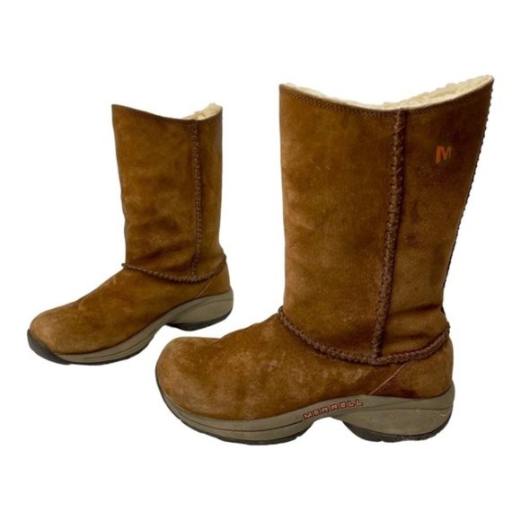 merrell Primo Stitch High Chestnut Boots Size 5.5 - Picture 1 of 10